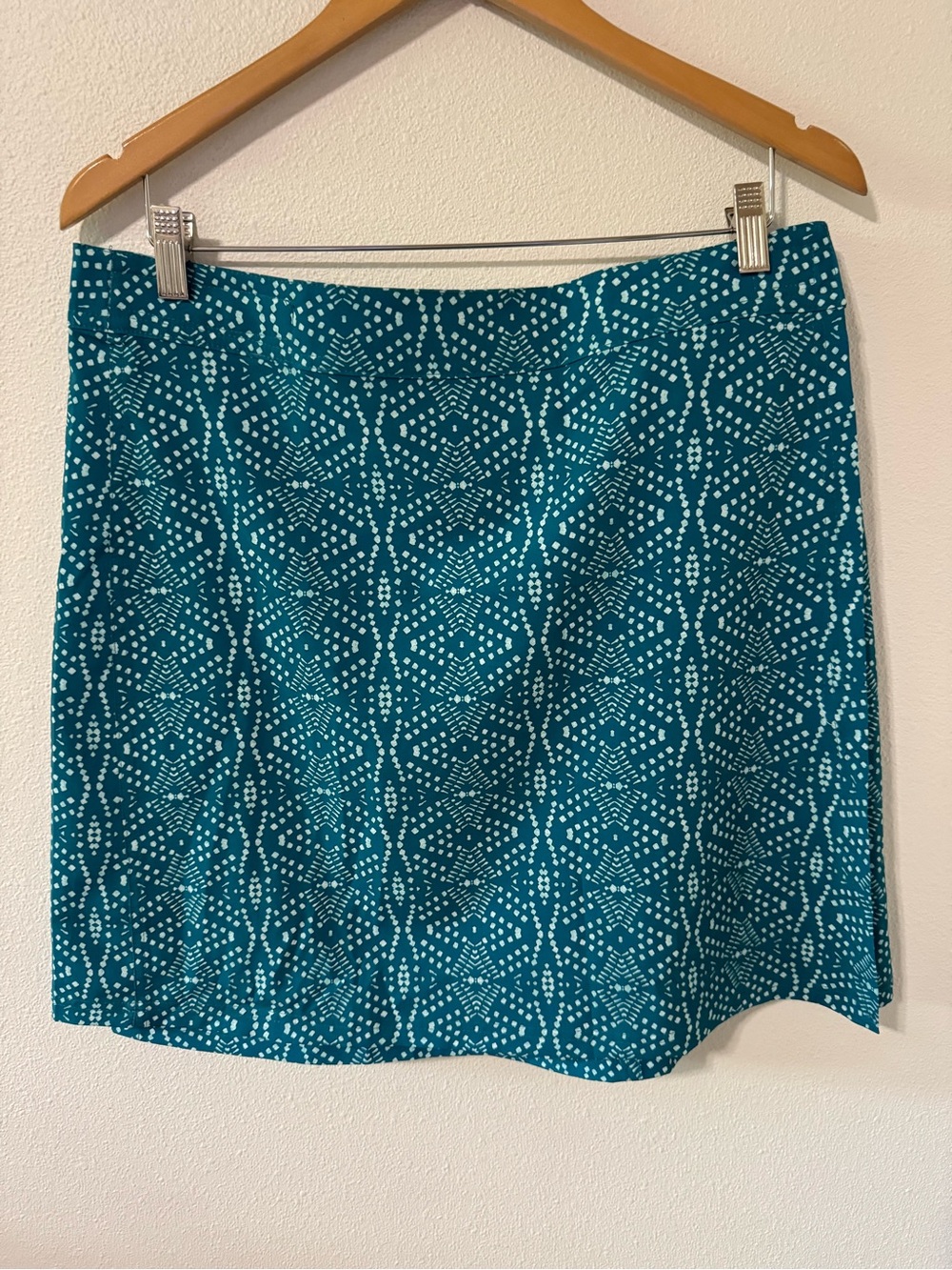 RipSkirt Hawaii Playa Ocean Blue Floral Mini Wrap Skirt Velcro Resort Length 2-L